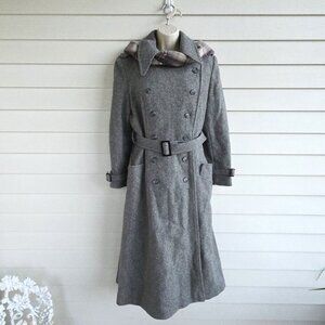 Vintage 60s/70s heavyweight wool double breasted trench coat